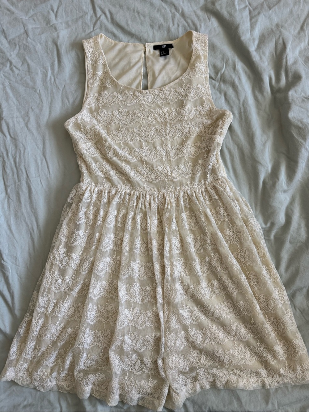 H&M Ivory Lace Sleeveless Dress Size S